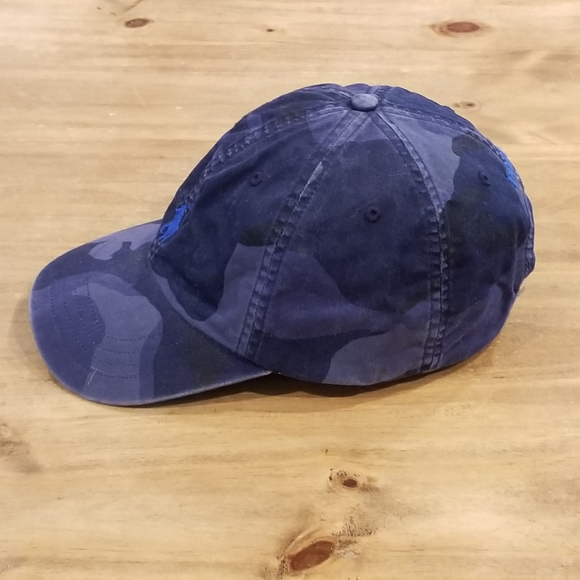 Polo Ralph Lauren Hat Cap Blue Gray Camo Camouflage Pony Casual Cotton Dad - Picture 2 of 8